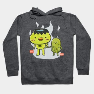 Funny and Cute Japanese folklore ghost, Kappa and his BFF. Hoodie